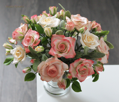 Букет "Винтажные розы" из полимерной глины.