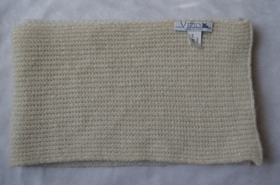 Вязаный белый шарф с золотыми нитями Vizio Италия 3609 фото