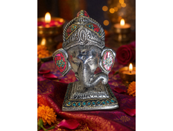 Подставка под благовония. Слон из металла красный.