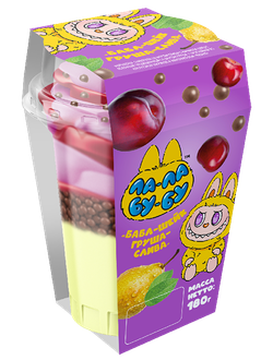 Ла-ла-бу-бу бабл-шейк груша-слива СТАКАН