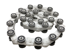 Обводная цепь торца балюстрады R20 эскалатора KONE, новый тип белые звенья 28 пар