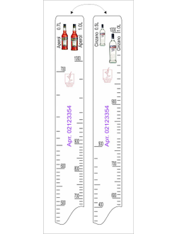 Линейка Aperol (0.7 л./1 л.)/ Cinzano (0.5 л./1 л.) L=28 см. В=2 см. /1/