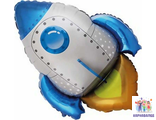 Шар (30''/76 см) Фигура, Ракета, Синий, ( шар + гелий + лента)