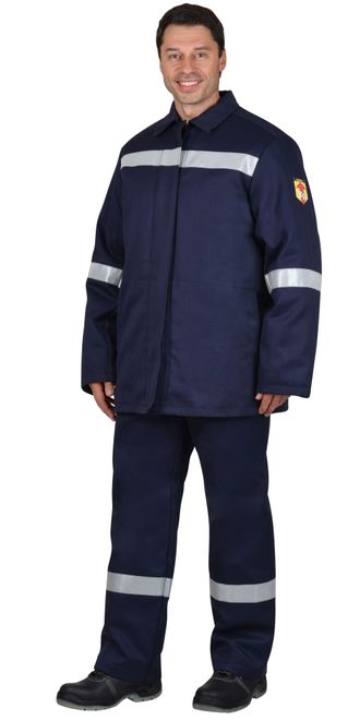 Костюм сварщика "Сфинкс" зимний: куртка, брюки синий(450-450 гр/кв.м) и СОП 50мм