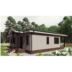 Одноэтажный каркасный дом с четырьмя спальнями 98м² (SK37)