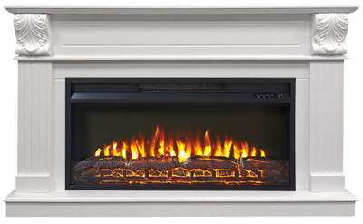 Линейный электрокамин Глория RF WT с очагом Flash 36