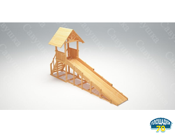 Зимняя заливная горка Савушка Зима Wood - 5 скат 5 метров