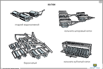 Сельскохозяйственные машины (14 шт), комплект кодотранспарантов (фолий, прозрачных пленок)