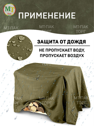 Брезентовый полог повышенной водоупорности (ПВ) 3х5м 450г/м2 из ...
