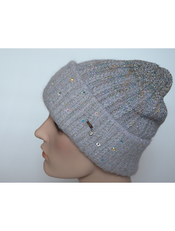 Лиловая шапка с отворотом Vizio Италия 6908 CRY фото