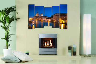 Модульная картина "Красивый город на воде"