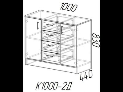 Комод "1000-2Д" (Эра)