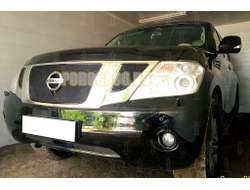 Защита радиатора Nissan Patrol 2010-2013 black низ с FCW PREMIUM