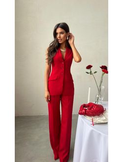 Брюки прямые (красный)