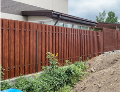 Забор из металлического штакетника (на 2-х лагах, с односторонним полимерным покрытием)