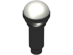 Minifigure, Utensil Microphone with Metallic Silver Top Half Screen Pattern, Black (90370pb05 / 6112573 / 6327722)