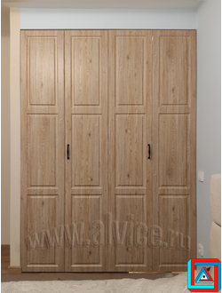 Складная дверь-крыло из 4-х створок - МДФ плита