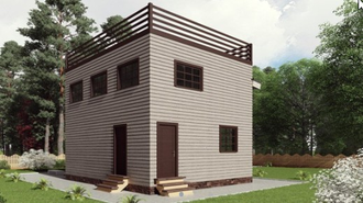Двухэтажный каркасный дом 131м² (SK71)