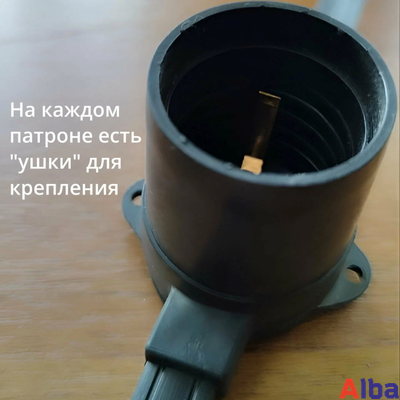 Белт-лайт метражом 2-жильный, 40 см, черный