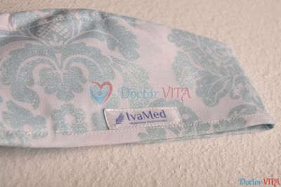 Медицинская шапочка "Голубые блестки"