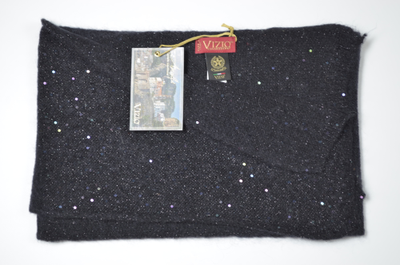 Черный вязаный шарф с пайетками Италия 1350