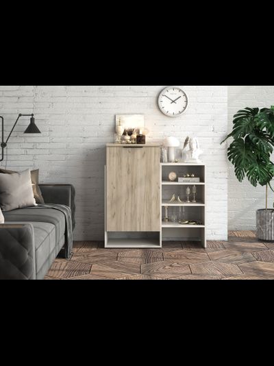 Бохо ТМ-001 тумба-комод Дуб Крафт Серый/Кашемир