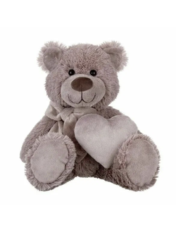 Мягкая игрушка МИШКА с бантом и сердцем ,18 см