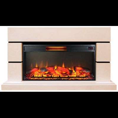 Линейный электрокамин Норд бежевый с очагом Foton 42 LED FX QZ
