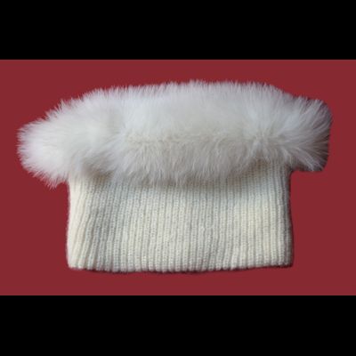 Итальянский шарф труба с мехом зима 2019 - 2020 Vizio Quebec SZP белый