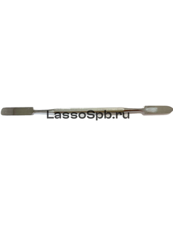 Шпатель двусторонний металлический 168 мм закругленный/заостренный