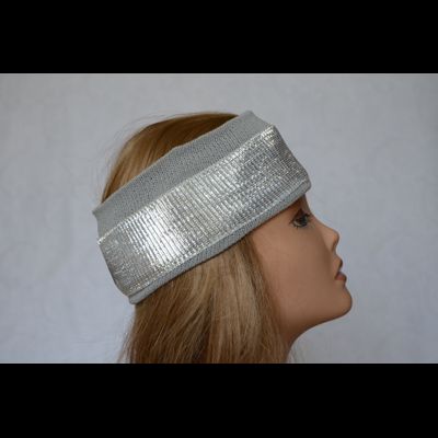 Женская вязаная повязка на голову лето Vizio Италия 4607 F серая