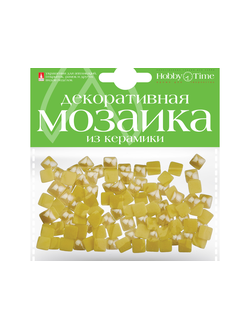Мозаика из керамики 8х8 мм 100 шт тонкая Желтая
