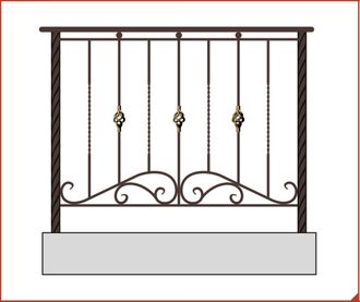 Кованое ограждение для террасы №2/2
