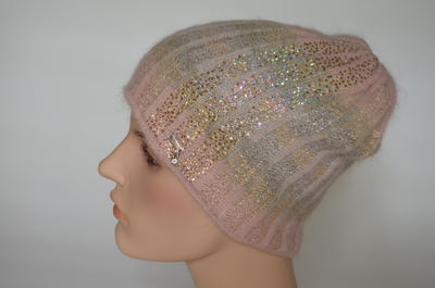 Персиковая шапка с украшениями Vizio Италия 6916 CY