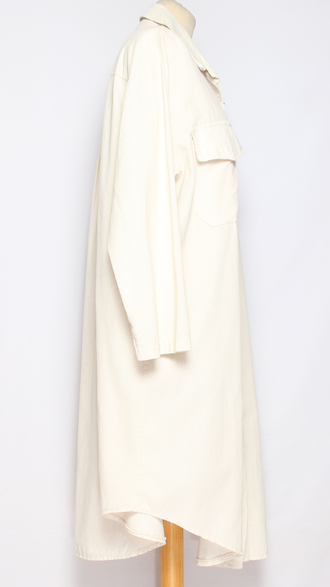 Платье-рубашка Бохо "Вельвет клёпки " белое до р.54