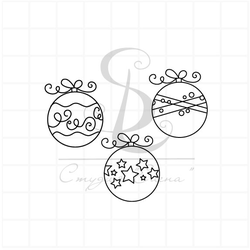 штамп набор елочных шаров