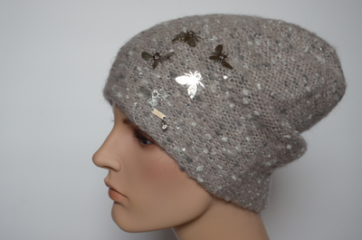 Итальянская женская шапка с бабочками Вицио 6958 фото
