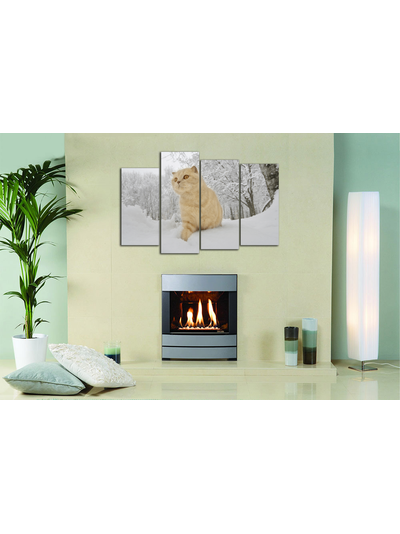 Модульная картина &quot;Рыжий кот в снегу&quot;