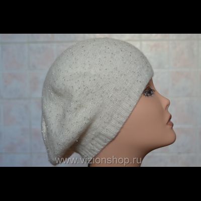 Берет на осень женский Vizio Италия 5892 BO вязаный белый