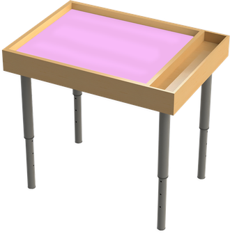 Стол на ножках для рисования песком Радуга-RGB светозвуковой с отсеком (кармашком) для песка