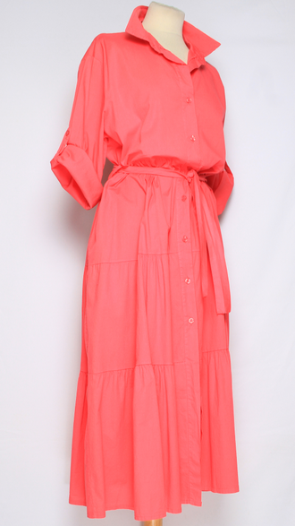 Платье - рубашка "ЯРУСЫ" малина, чёрное до р.50