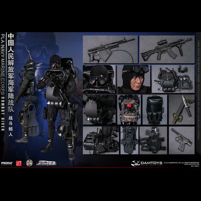 Китайский боевой пловец - КОЛЛЕКЦИОННАЯ ФИГУРКА 1/6 PLA Navy Marine Corps Combat Diver (78073) - DAMTOYS