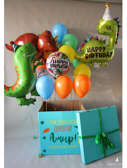 коробка-сюрприз в стиле динозавры