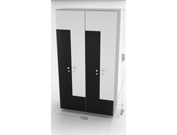 Шкаф S8 4-секционный для одежды в раздевалку