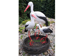 Аисты в гнезде семья (Аист-70см, Аист-80см, Аист-115см) Аист - является символом новой жизни. Согласно русским народным поверьям, аист - птица, приносящая счастье в Ваш дом. Также аист покровительствует рождению детей.