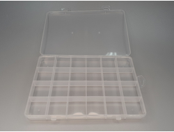 Коробка 24 ячейки для камней, пластик (19*13*2 см, 65 г) №25782