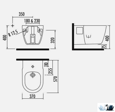 Подвесное биде Creavit Favori круглой формы