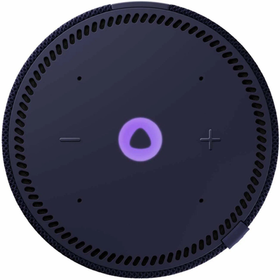 Умная колонка Яндекс Станция Мини с часами с Алисой, синий сапфир, 10Вт