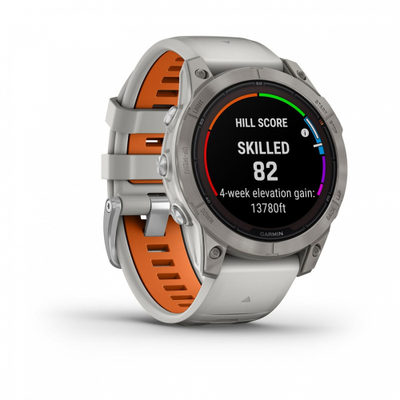 Умные часы Garmin Fenix 7 Pro Sapphire Solar титановый серый с серо-оранжевым ремешком 010-02777-20