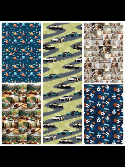 Бумага упаковочная для подарков "Дети" (микс), лист 70*100см